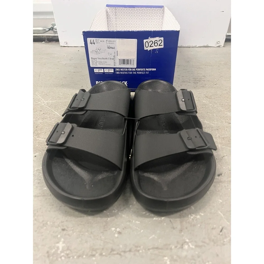 Birkenstock Mogami‎ Terra 1029643 Sandals Mens US 11 Black 2-Strap Comfort Slide